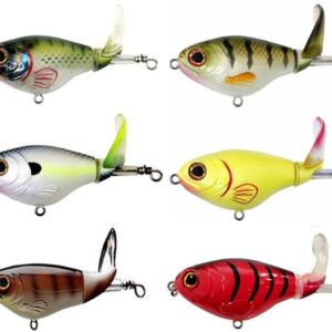 Set voblere coada rotativa 75mm 17g ,vobler pentru pescuit la stiuca si clean, de suprafata, set 6 bucati whopper plopper 75