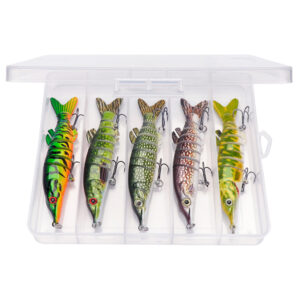 Set 5 voblere stiuca 12,5cm, 18gr, sinking, articulate Set 5 voblere stiuca 12,5cm, 18gr, sinking, articulate