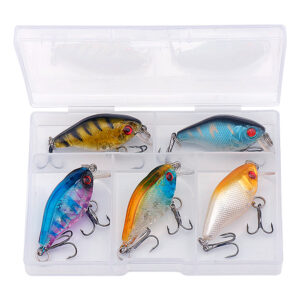 Set 5 voblere floating, 4.5cm 4.2gr Fishingbox, pentru clean, biban, stiuca, salau